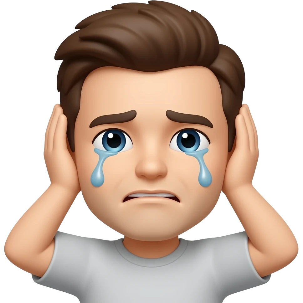 Carita tapándose los oidos llorando emoji