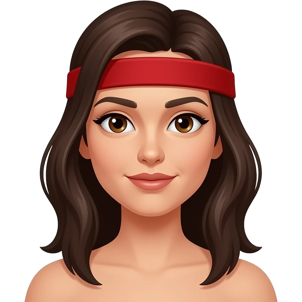 woman with forehead band emoji