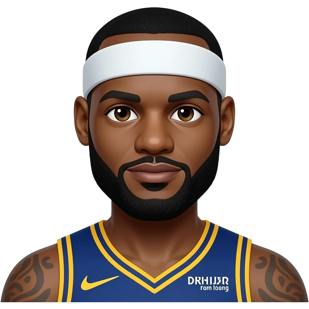 lebron james with hair band emoji