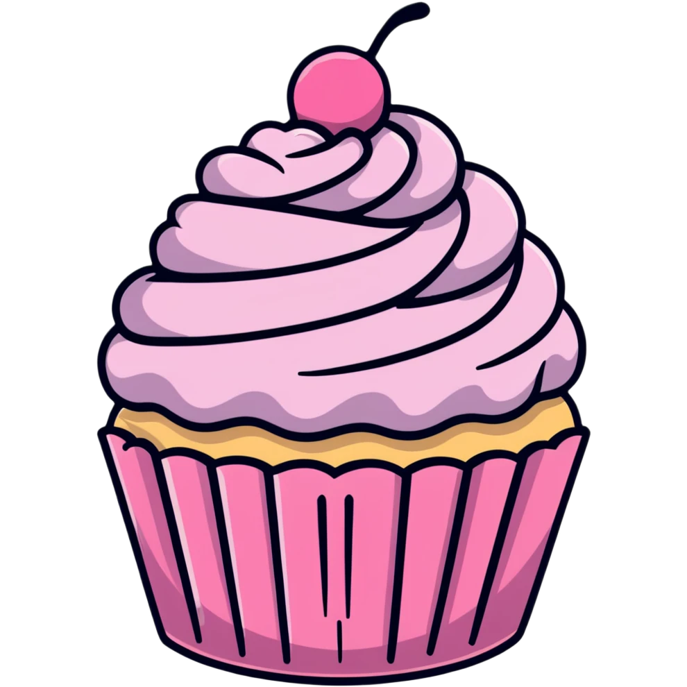 cupcake with pink icing emoji