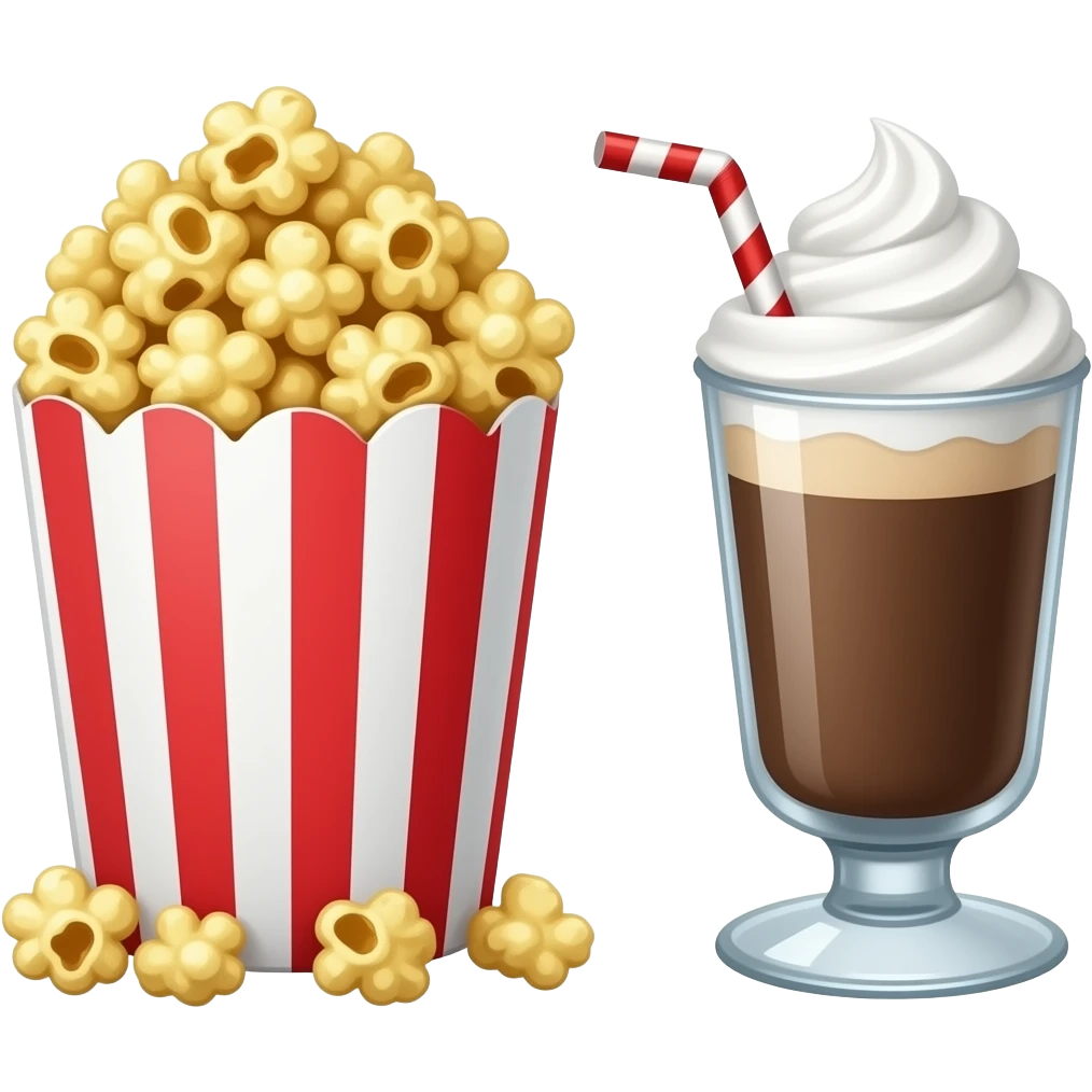 popcorn and milk shake emoji