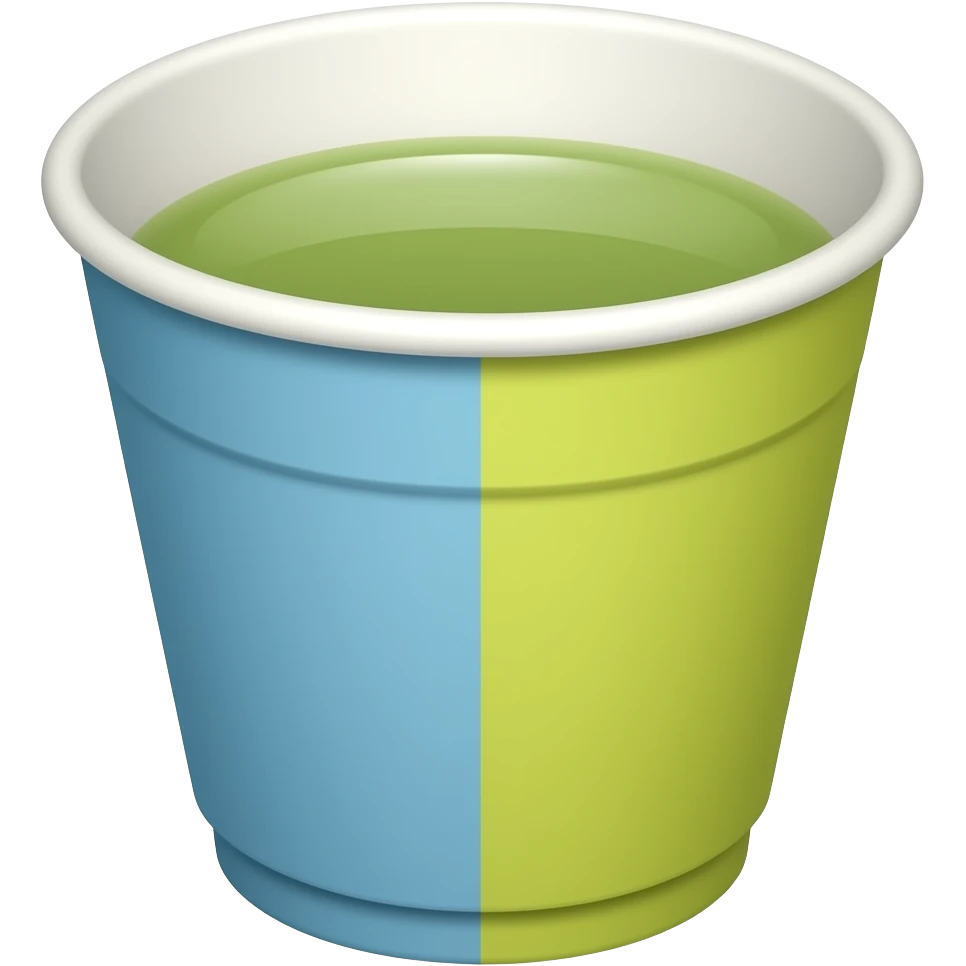 Half BLUE half YELLOW matcha in a to go cup emoji