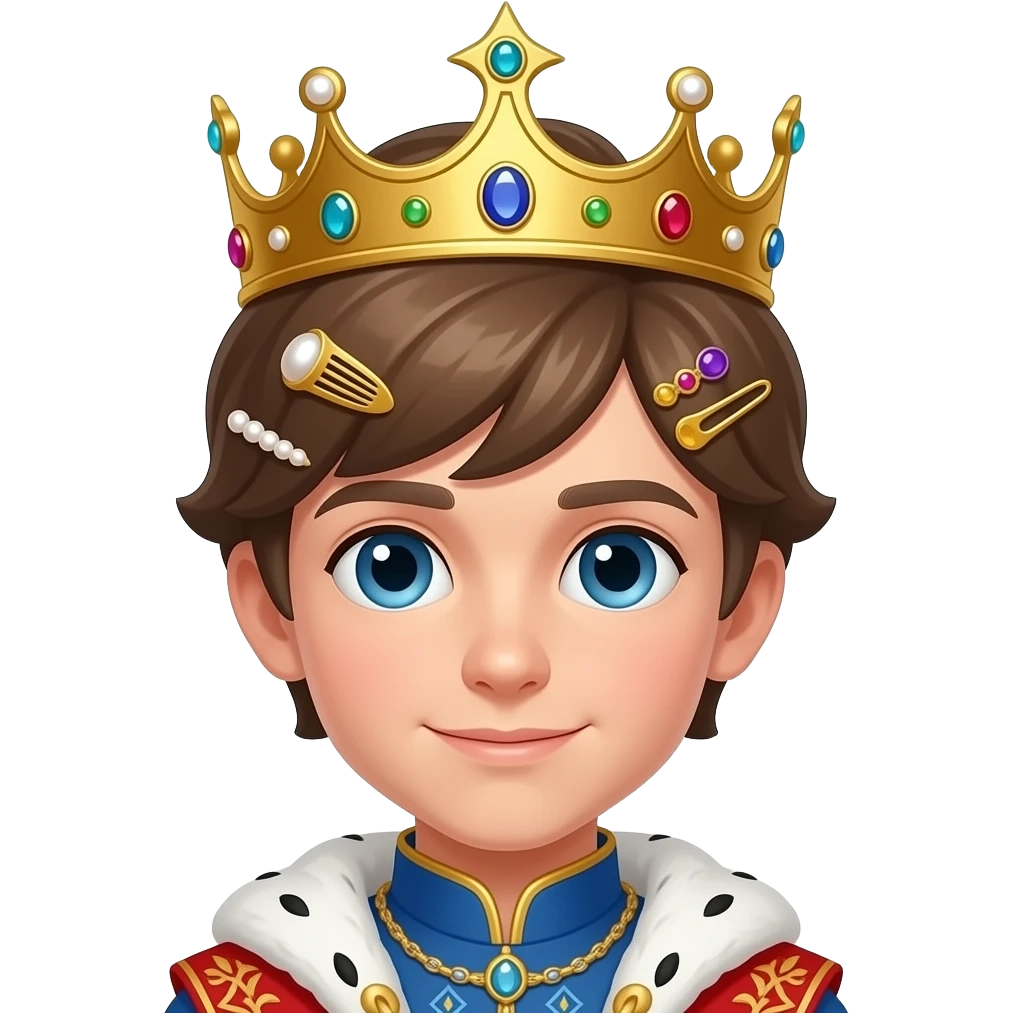 prince with precious hair accessories emoji