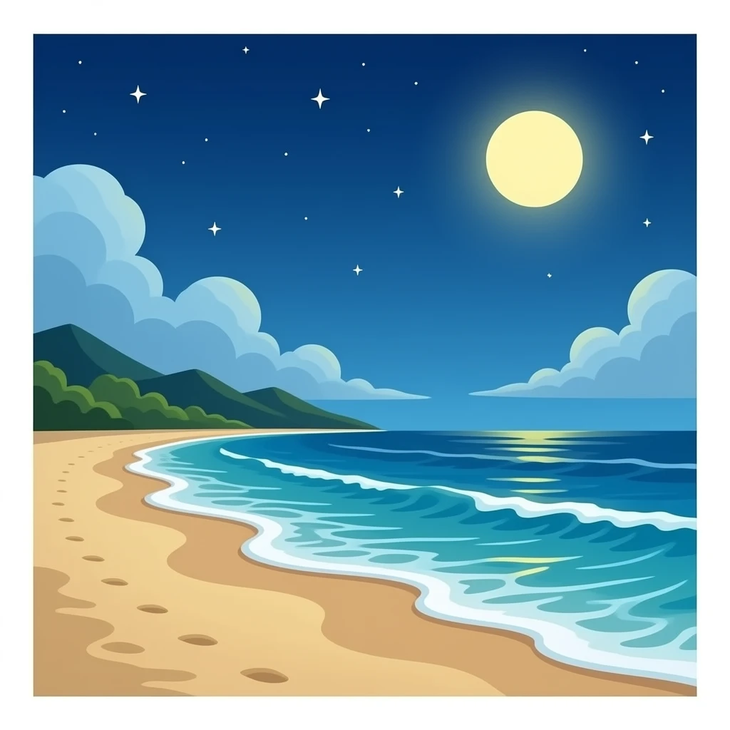 praia noite emoji