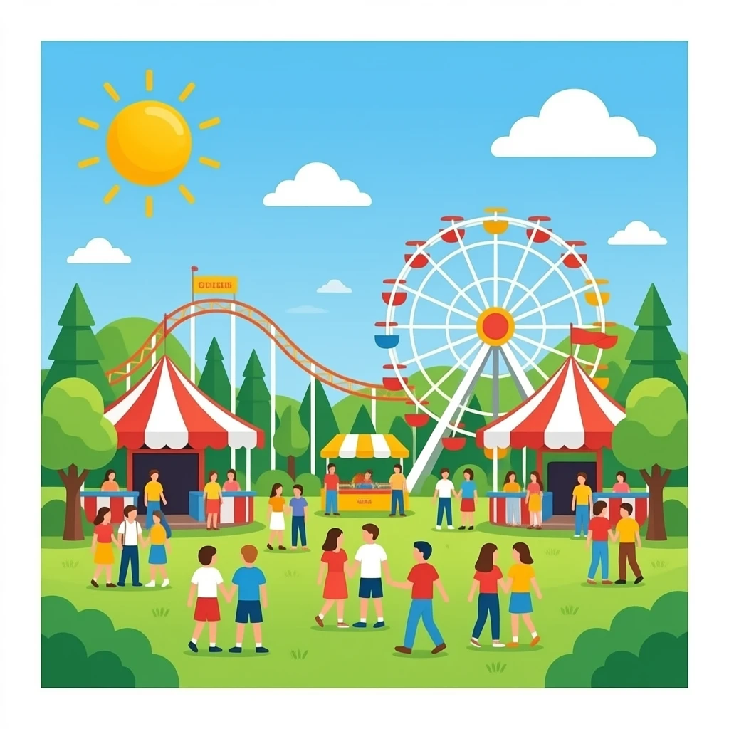 Amusement park with people emoji