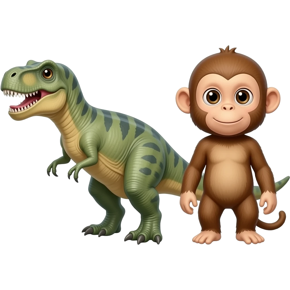 Make a dinosaur with a monkey emoji