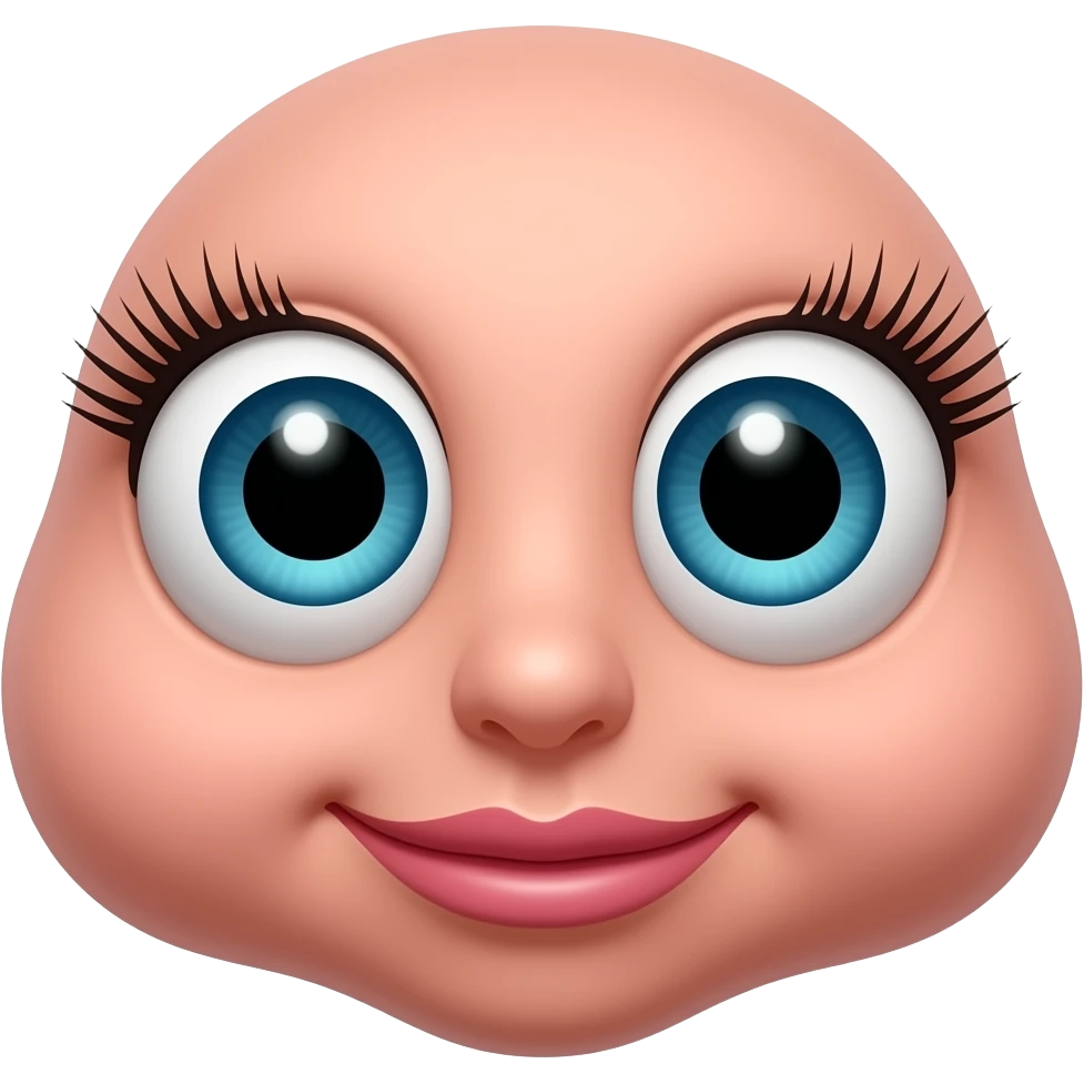 penis with eyes and eyelashes emoji