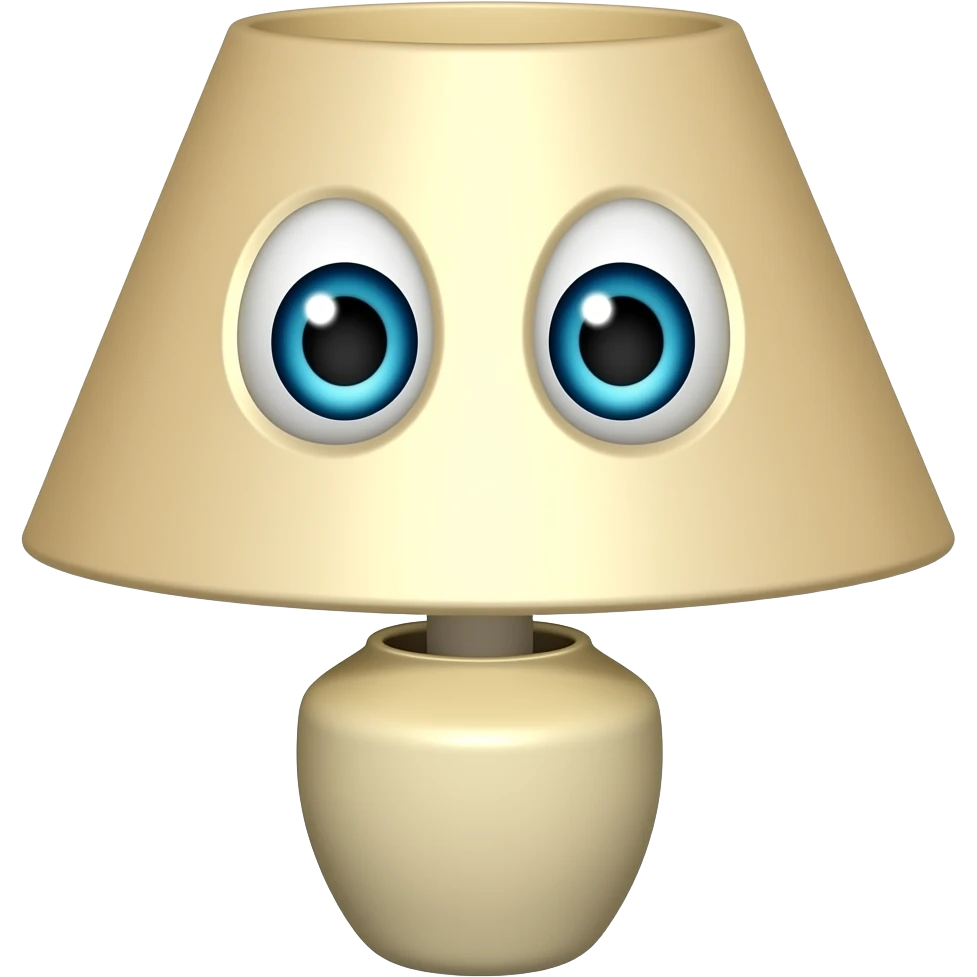 Lamp with blue eyes emoji