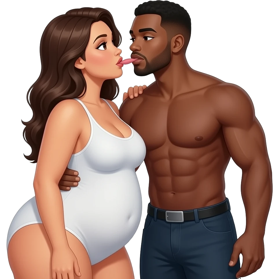 lightskin thick woman sucking black man dick emoji