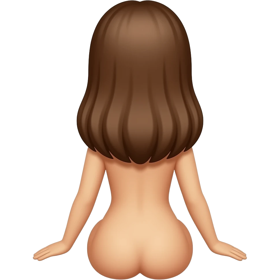 Brown tone emoji brown naked woman back from back emoji