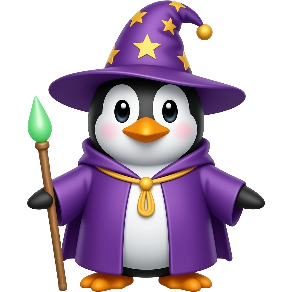 Penguin Wizard emoji