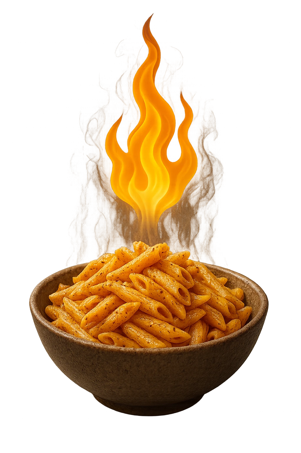 bowl di pasta con fiamma 3d sopra che indica metabolismo, iperrealistico 4k emoji