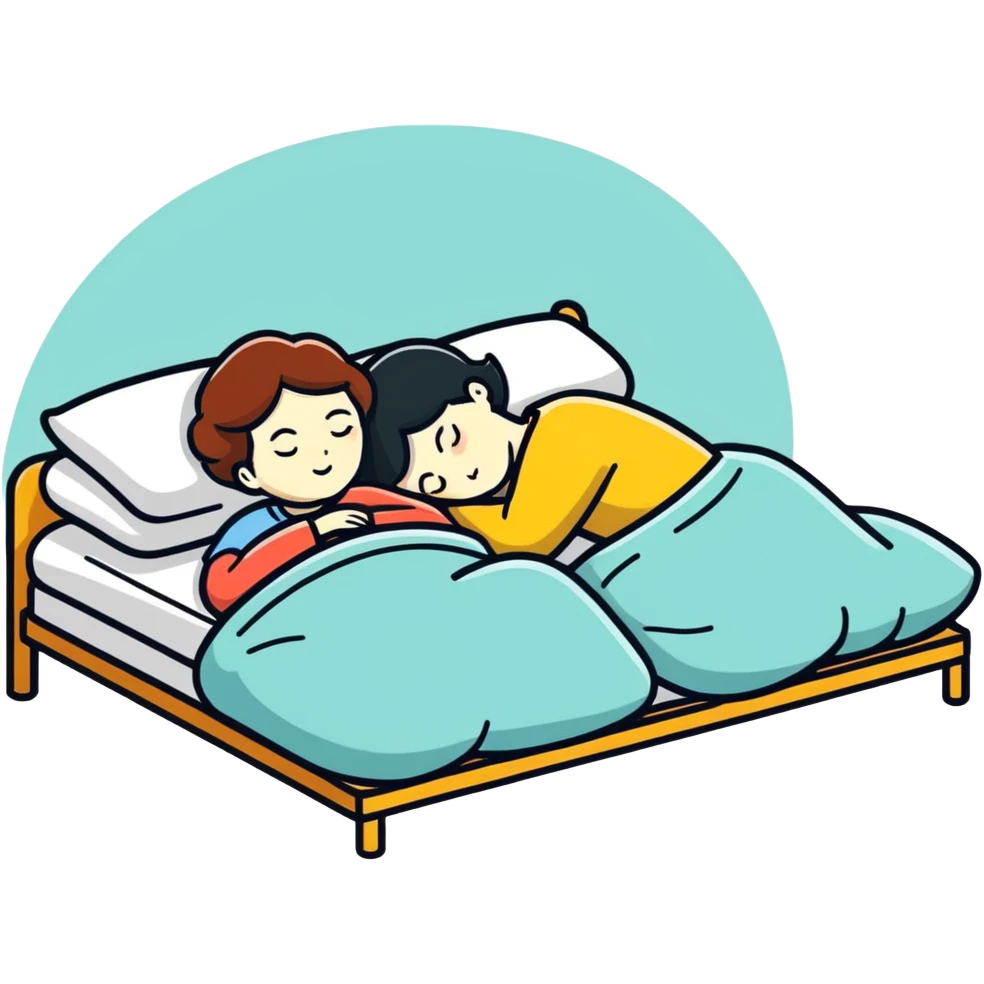 Sleep couple love  emoji