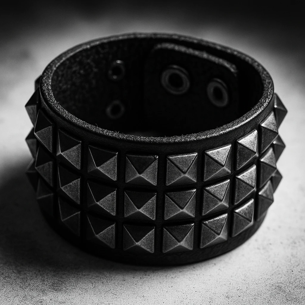 emo style studded wristband emoji