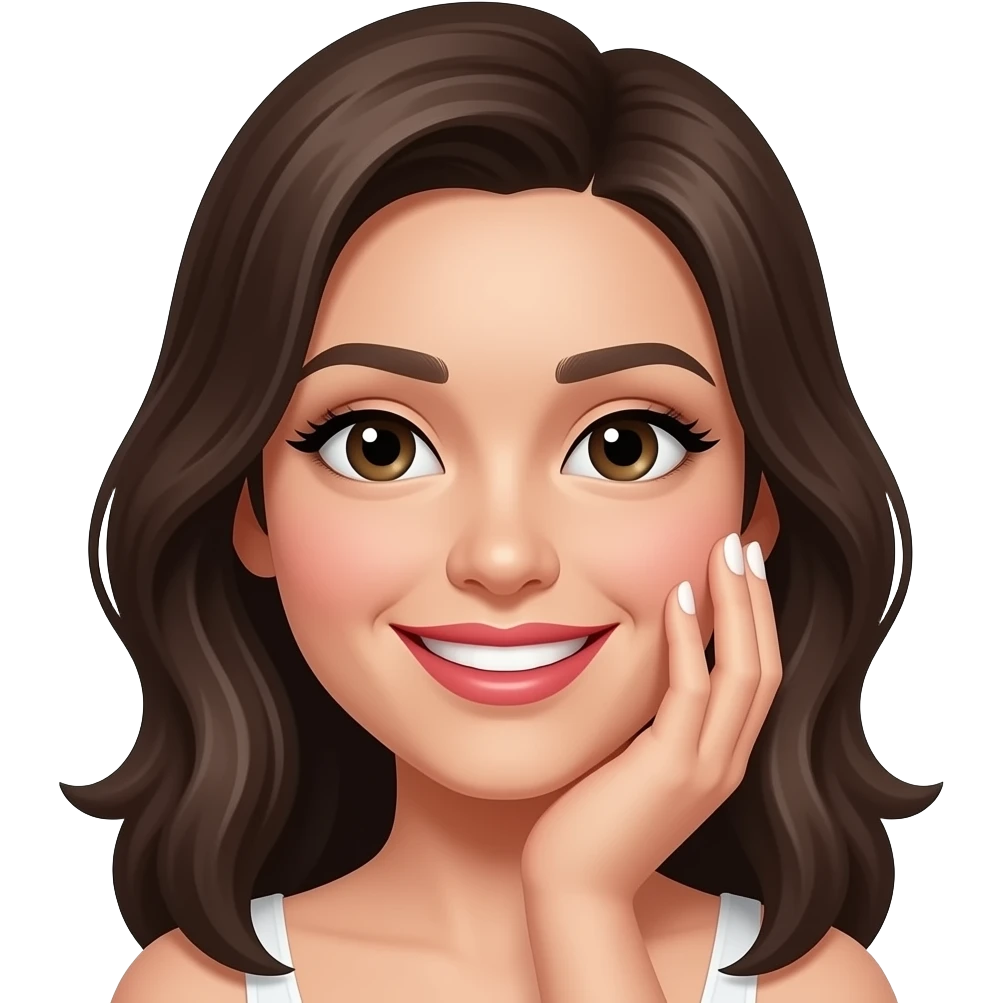 😊this emoji wearing lipstick lashes and hand with nails emoji