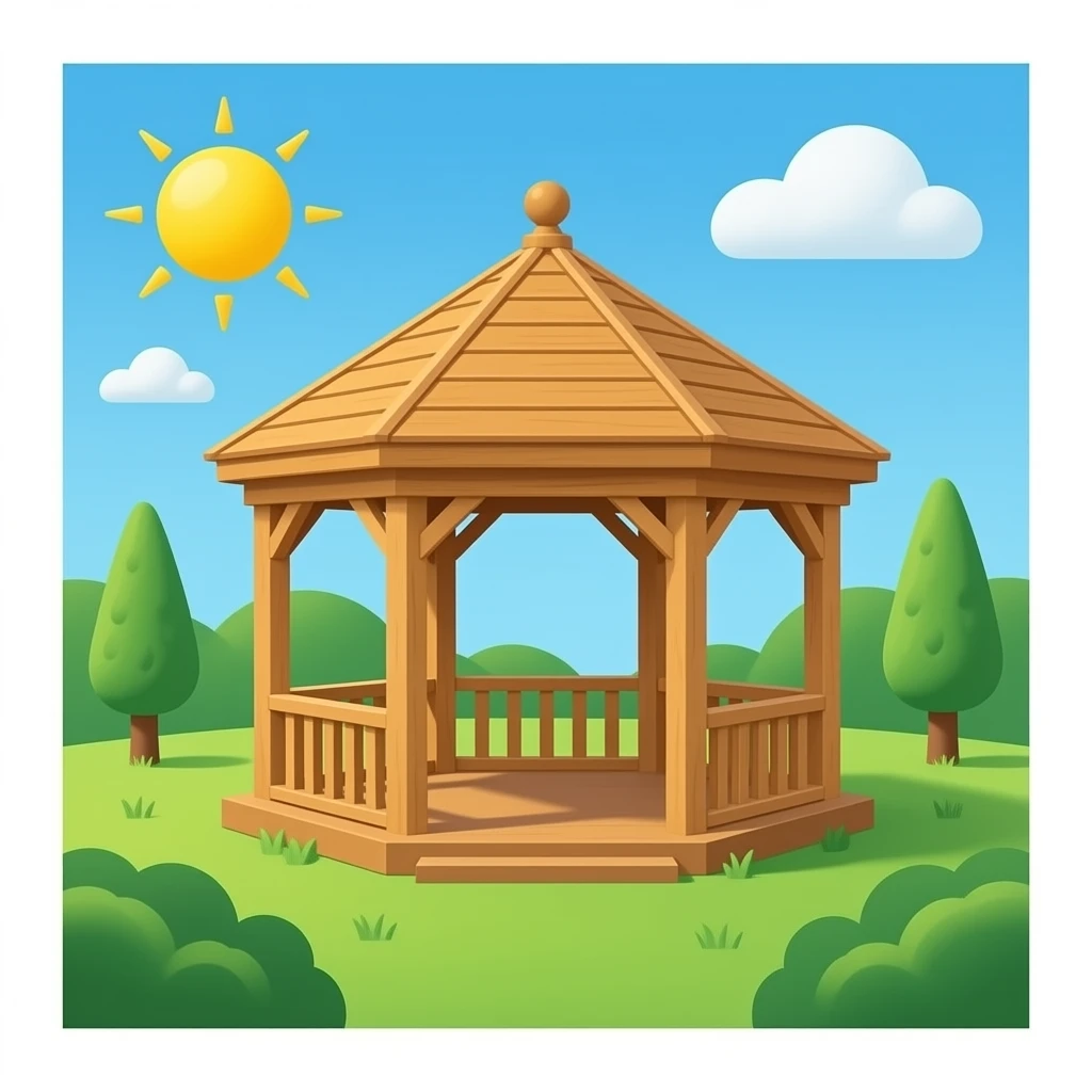 pavilion made with wood structure emoji