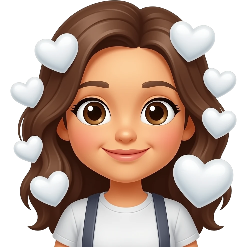 Emoji of a yellow face in love with white hearts emoji