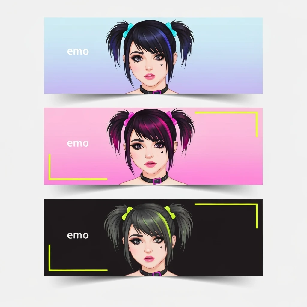 emo banner, cute, expressive, minimal, variation 3 emoji