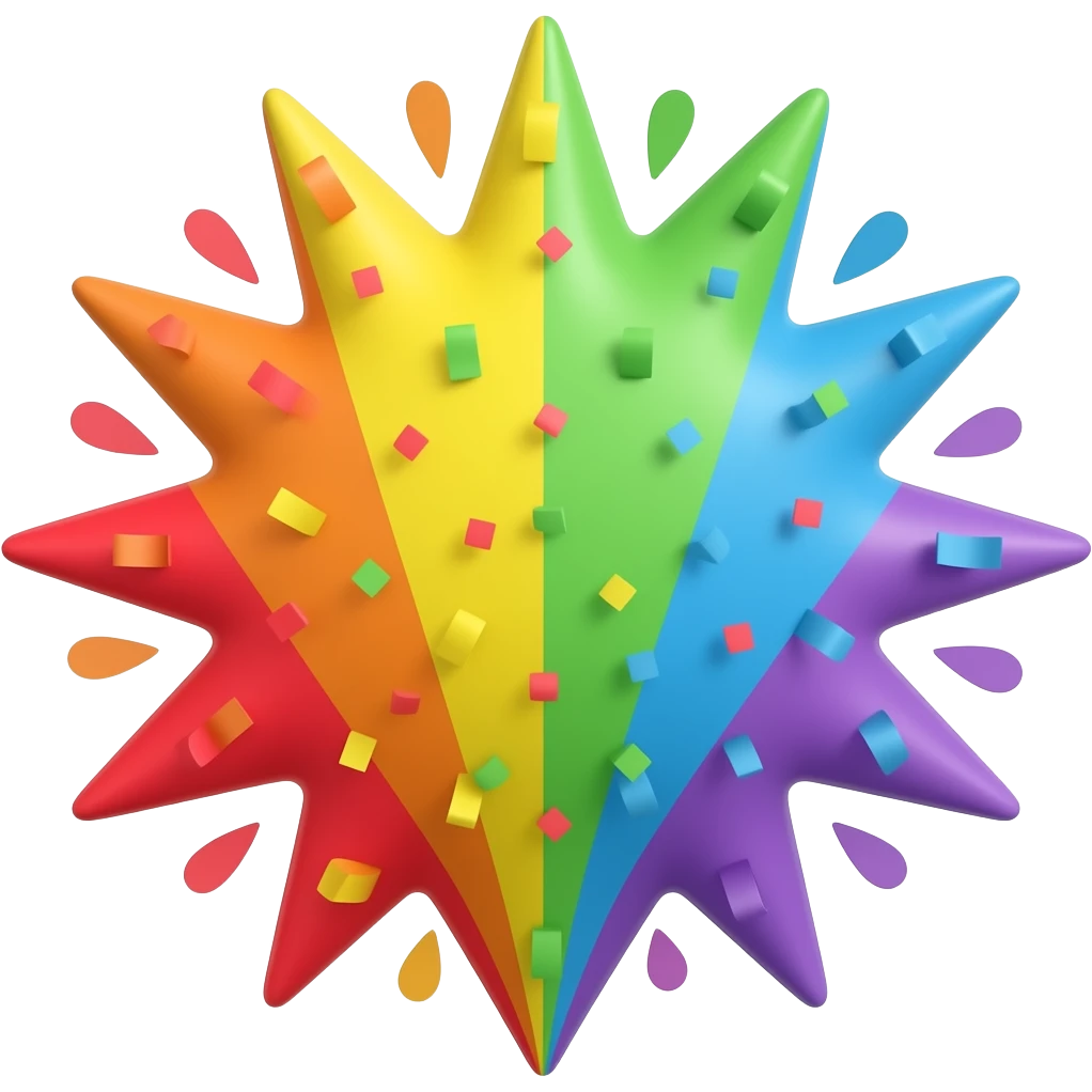 PARTY ON!  RAINBOW COLORS emoji