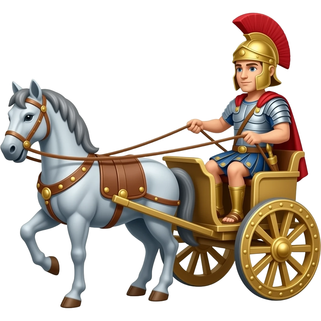 Demon driving a roman chariot emoji