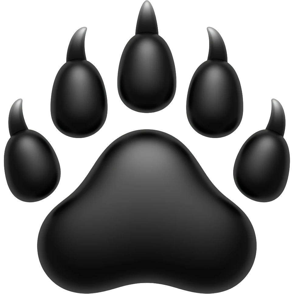 Black wolf paw emoji