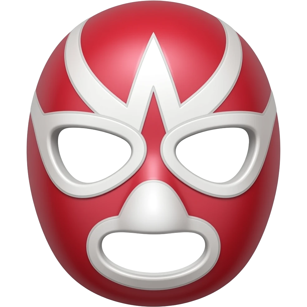 Un emoji de máscara de lucha libre rosa o rojo emoji