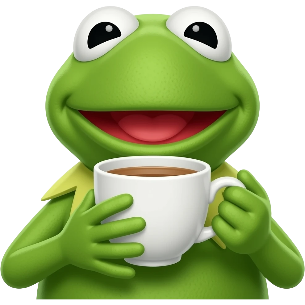 kermit the frog sipping tea emoji