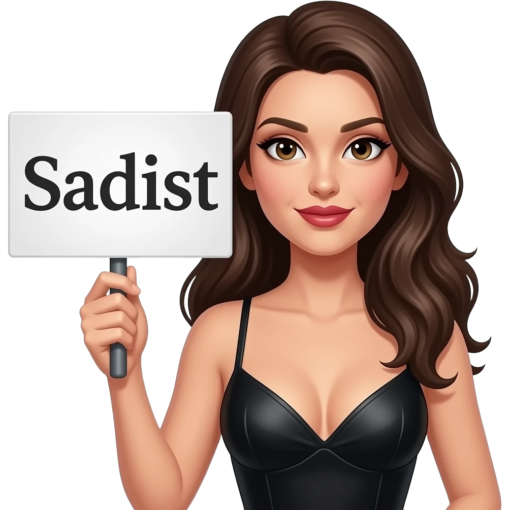 make a naughty sexual and seductive that just says the word "Sadist" emoji