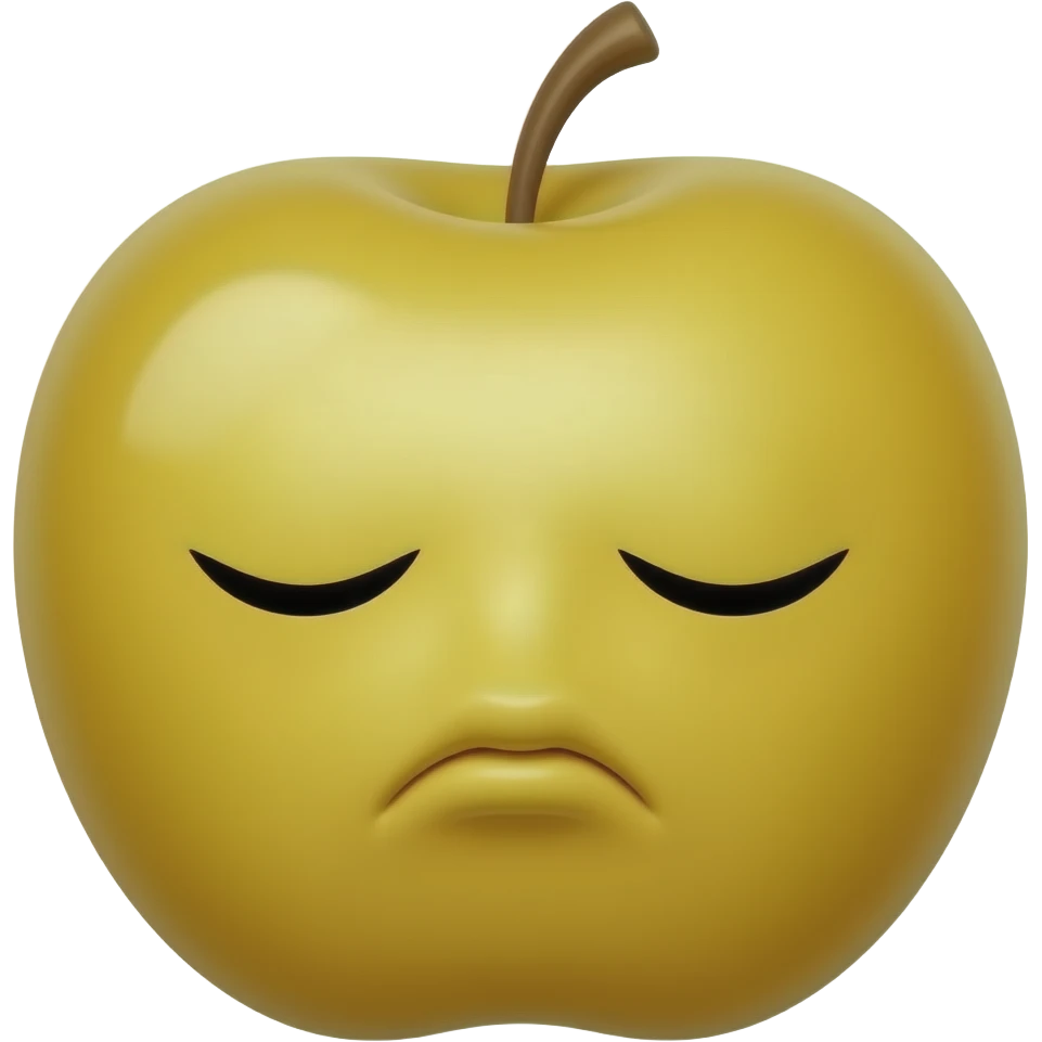 Yellow head apple emoji with eyes closed and lips pucked out emoji