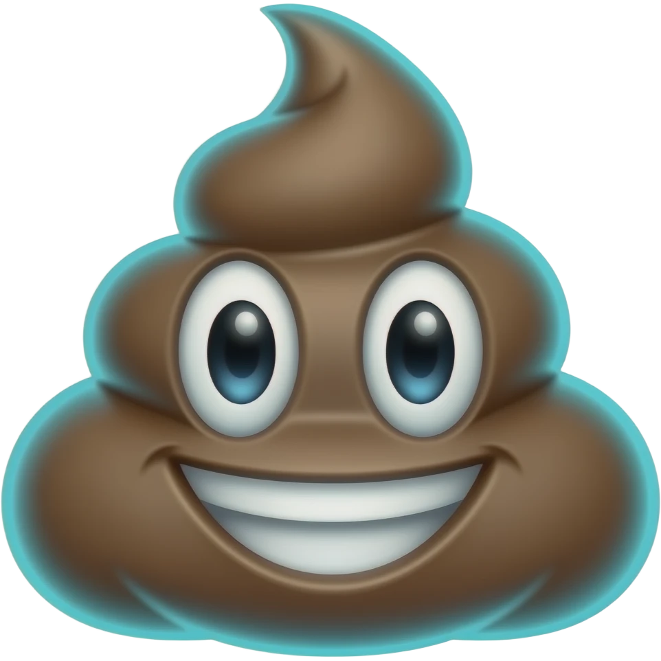 #0014dc neon glow poop emoji smile emoji