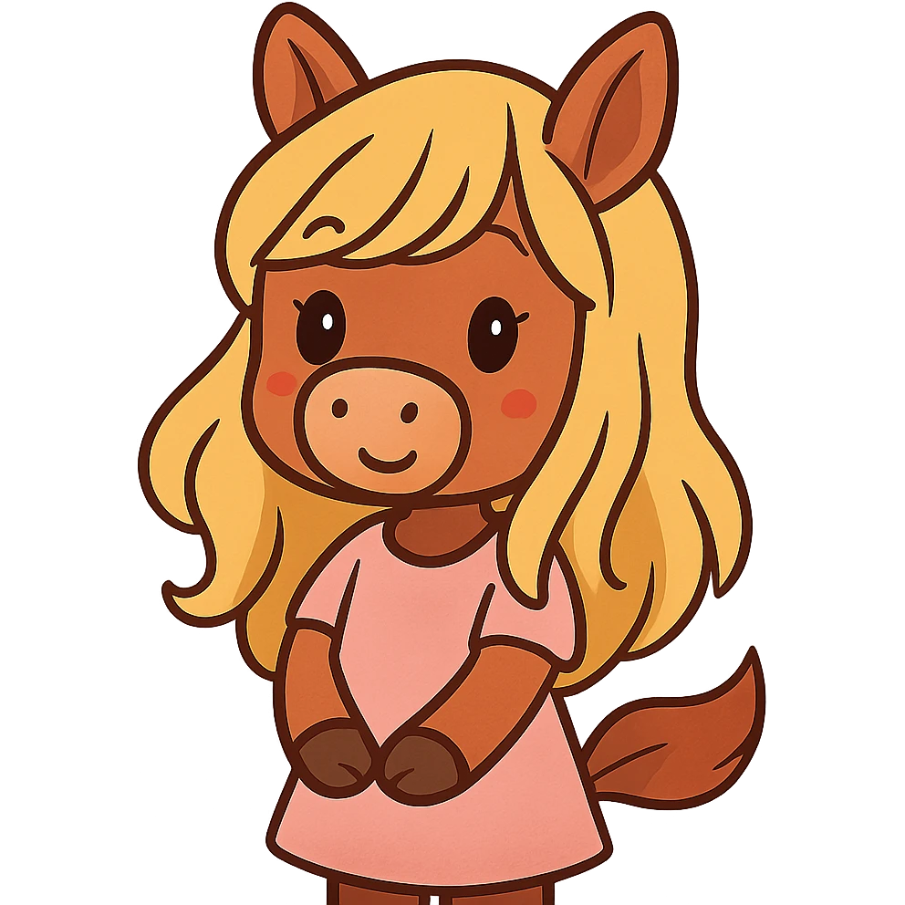 cute horse girl with blonde hair emoji