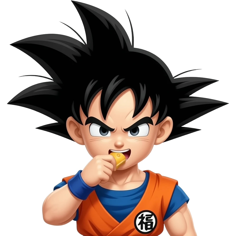 Goku eating emoji