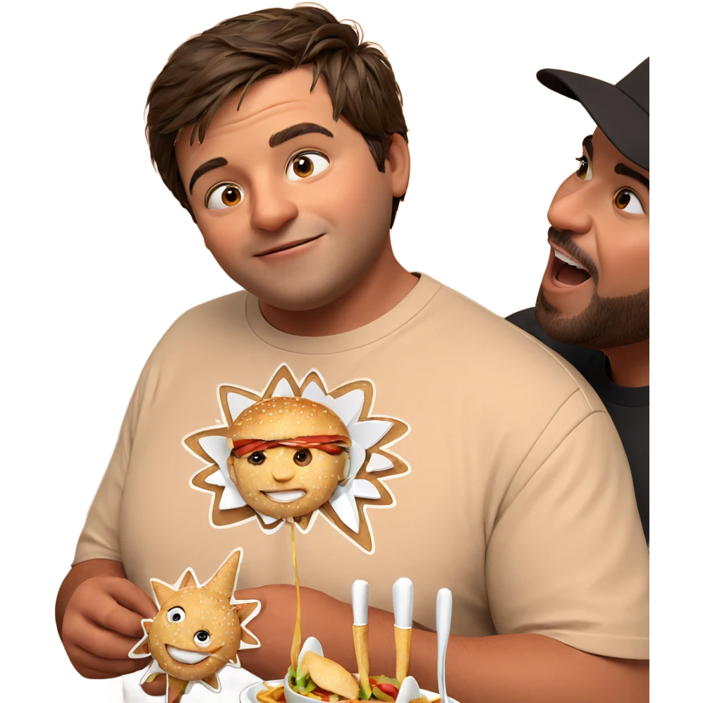 boys enjoying food together emoji