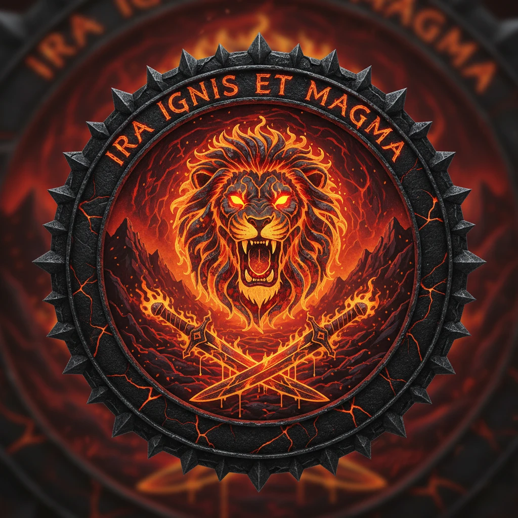 un emblème de la colère du feu et du magma emoji