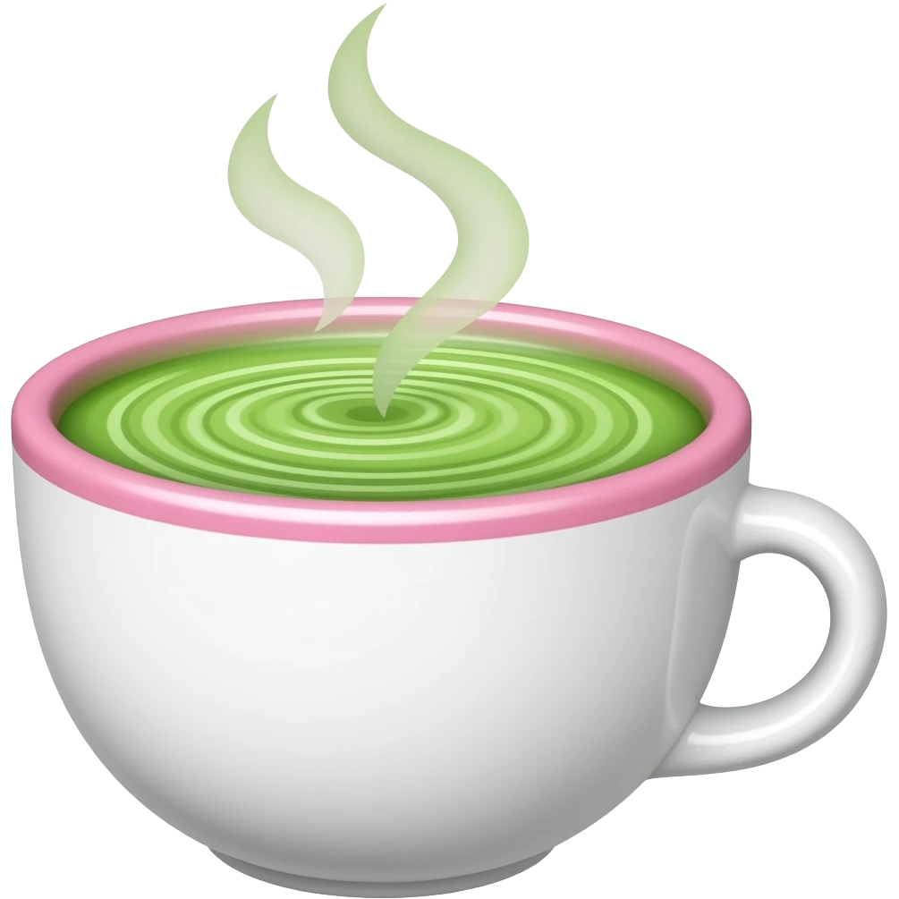 Hot matcha cup in a Barbie-inspired emoji