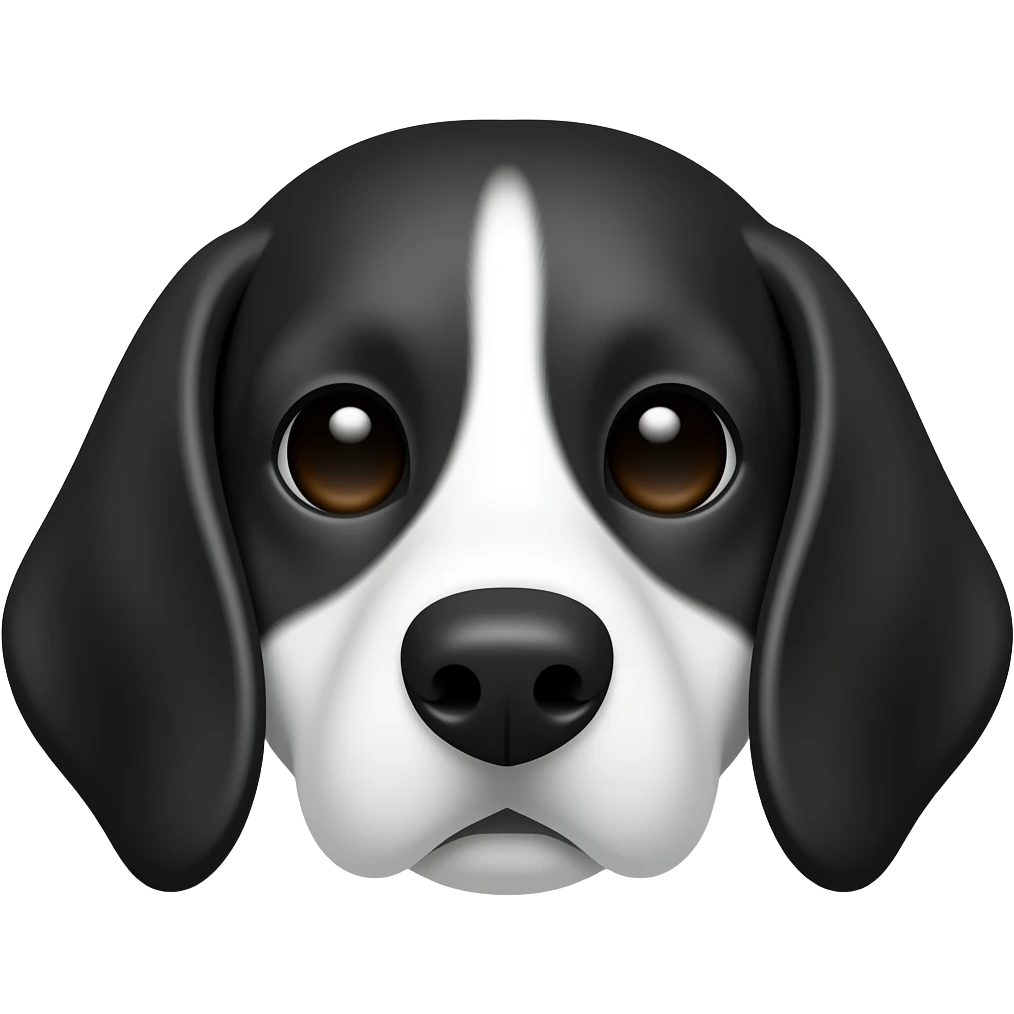 Black white beagle face emoji