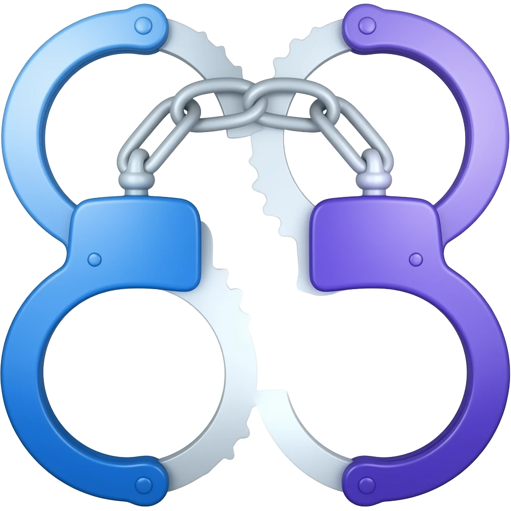 Blue/Purple Handcuffs emoji