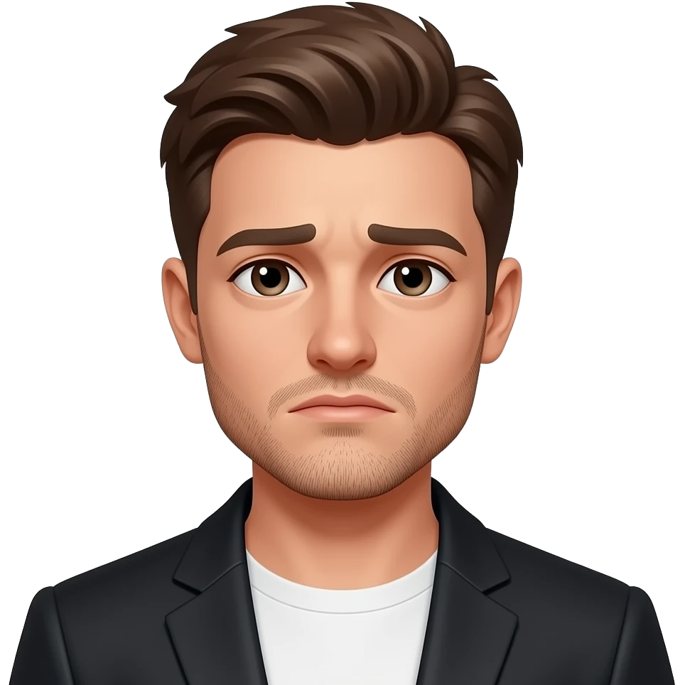 /little-grown-beard-freshly-shaven-brown-hair-and-eyes-black-suit-jacket-black- thinking sadly emoji