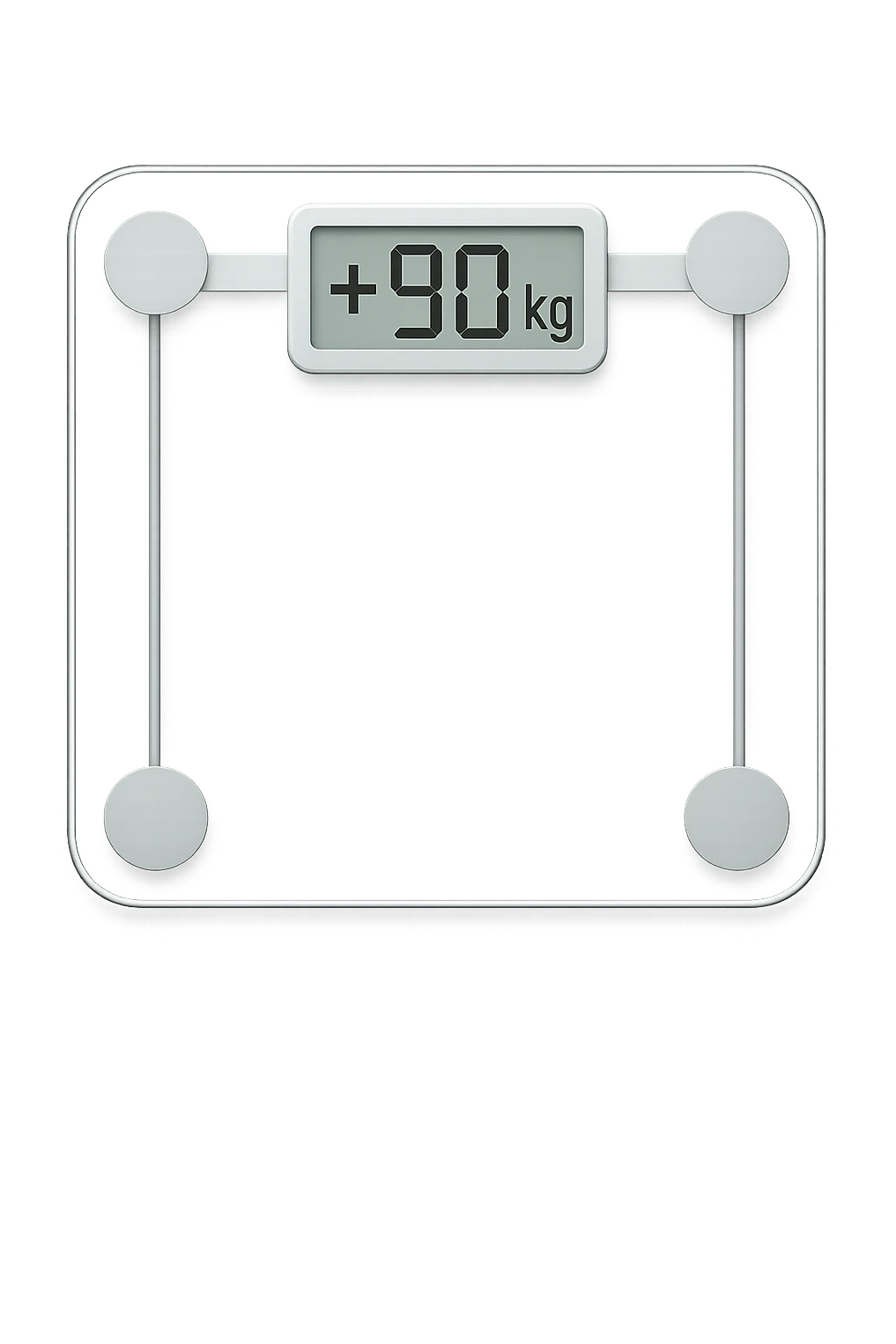 Bilancia pesa persone con scritto +90kg emoji