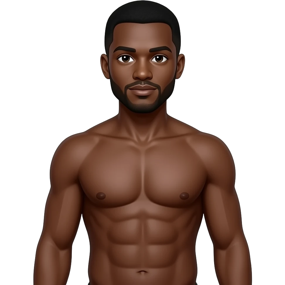 Naked black man whole pantless body emoji