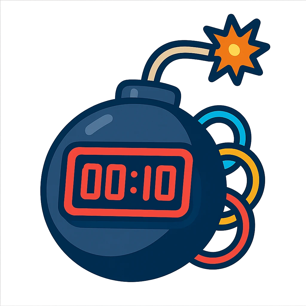 time bomb, cartoon style, transparent background emoji