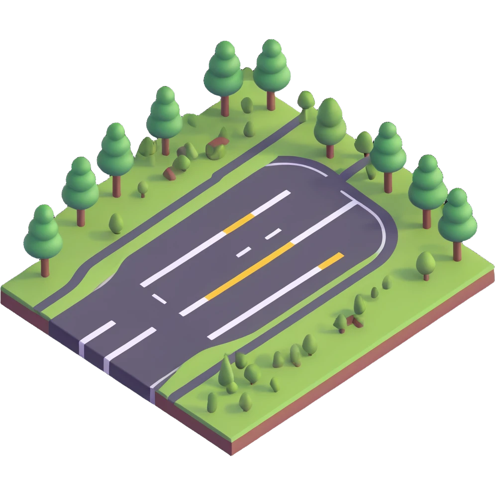 3D isometric road with shadows, modern look emoji