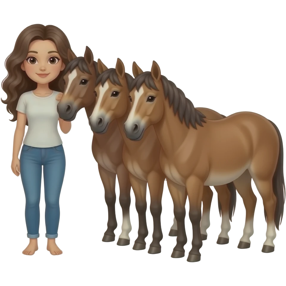 A curly long dark brown almost black hairhaired girl 28 years old three mules in the left aside of my cheeks one after one in line almost emoji