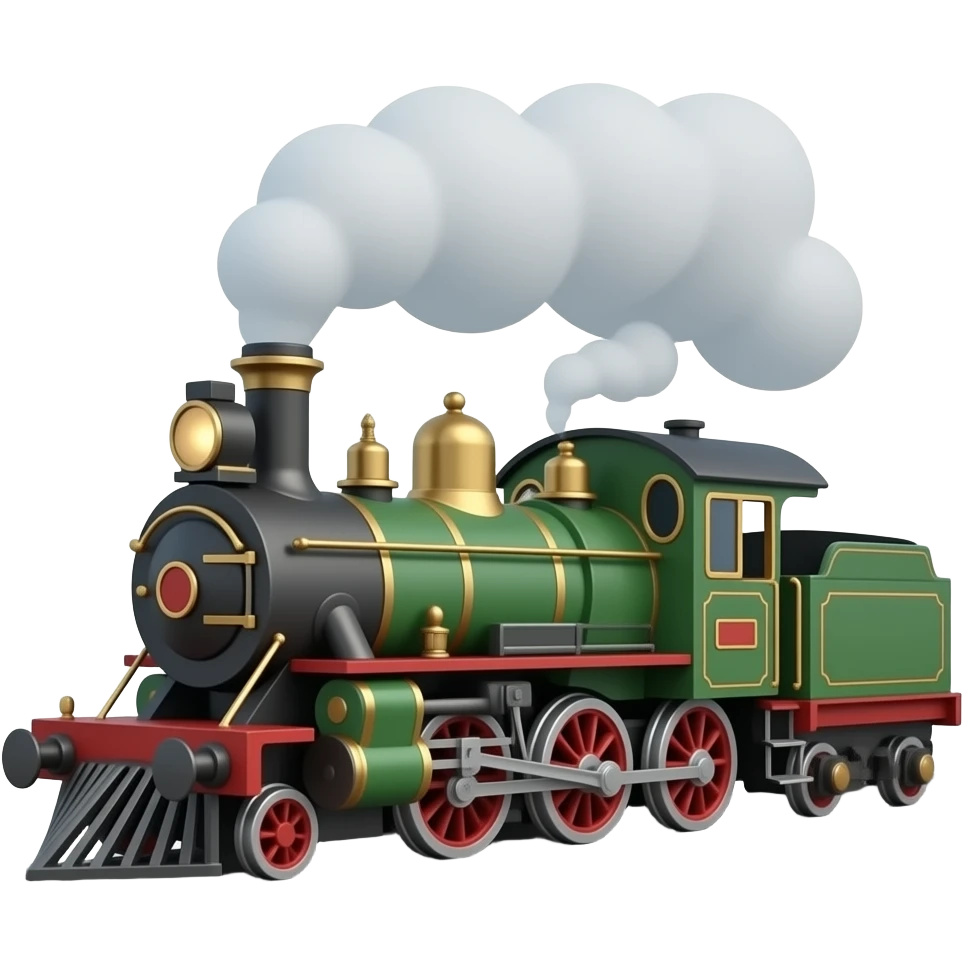 3d realistic steam train on the train track emoji