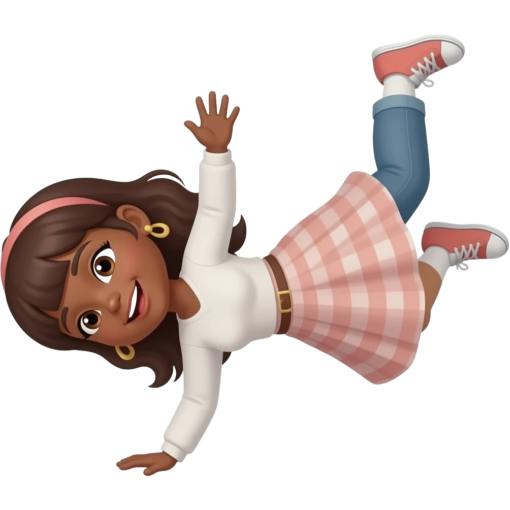 brown woman falling emoji