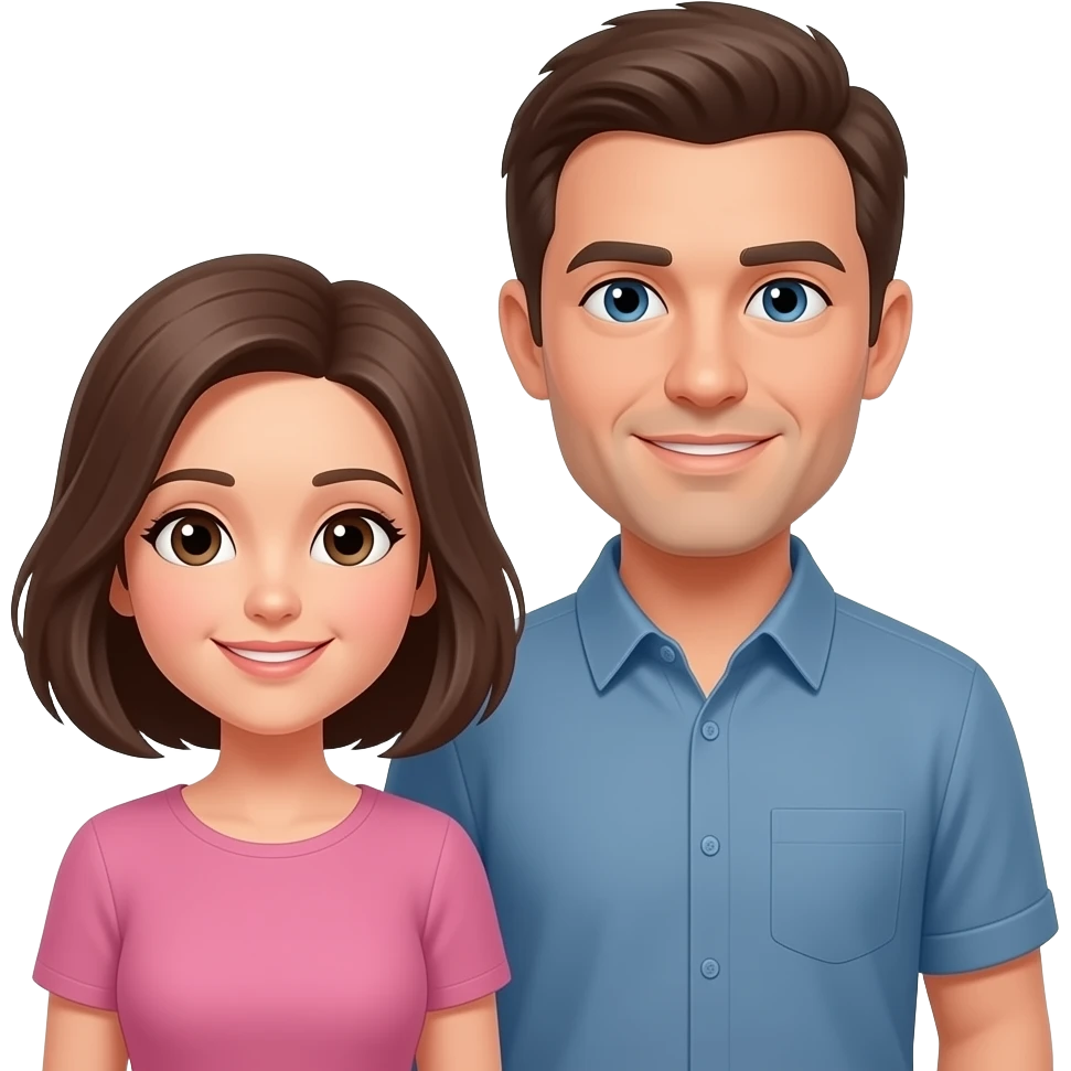 Use the photo above and make her shorter than him emoji