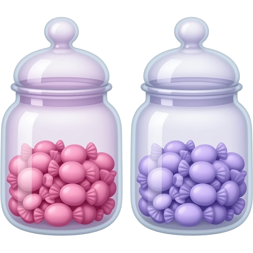 pink purple  Candy jars soft paster colour emoji