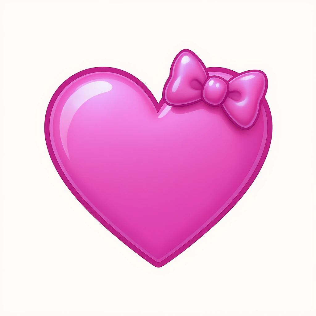 pink heart emoji with a bow emoji