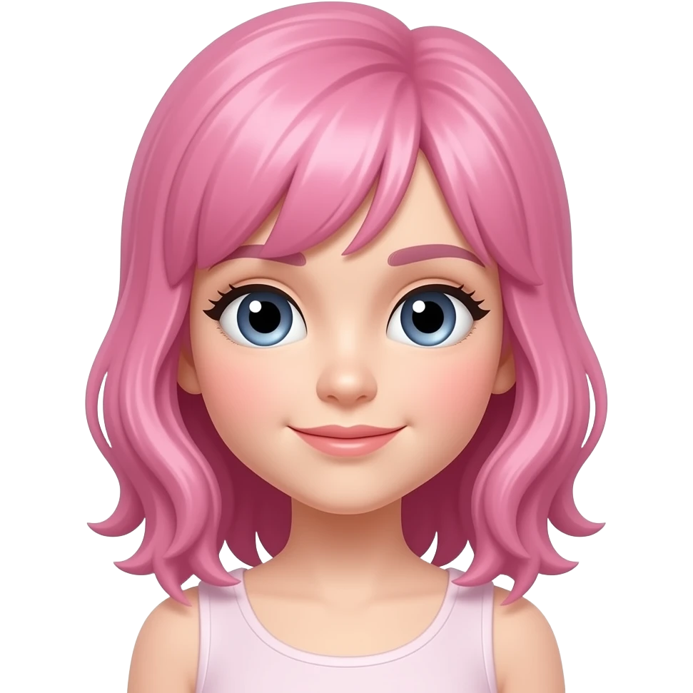 Girl with pink hair emoji