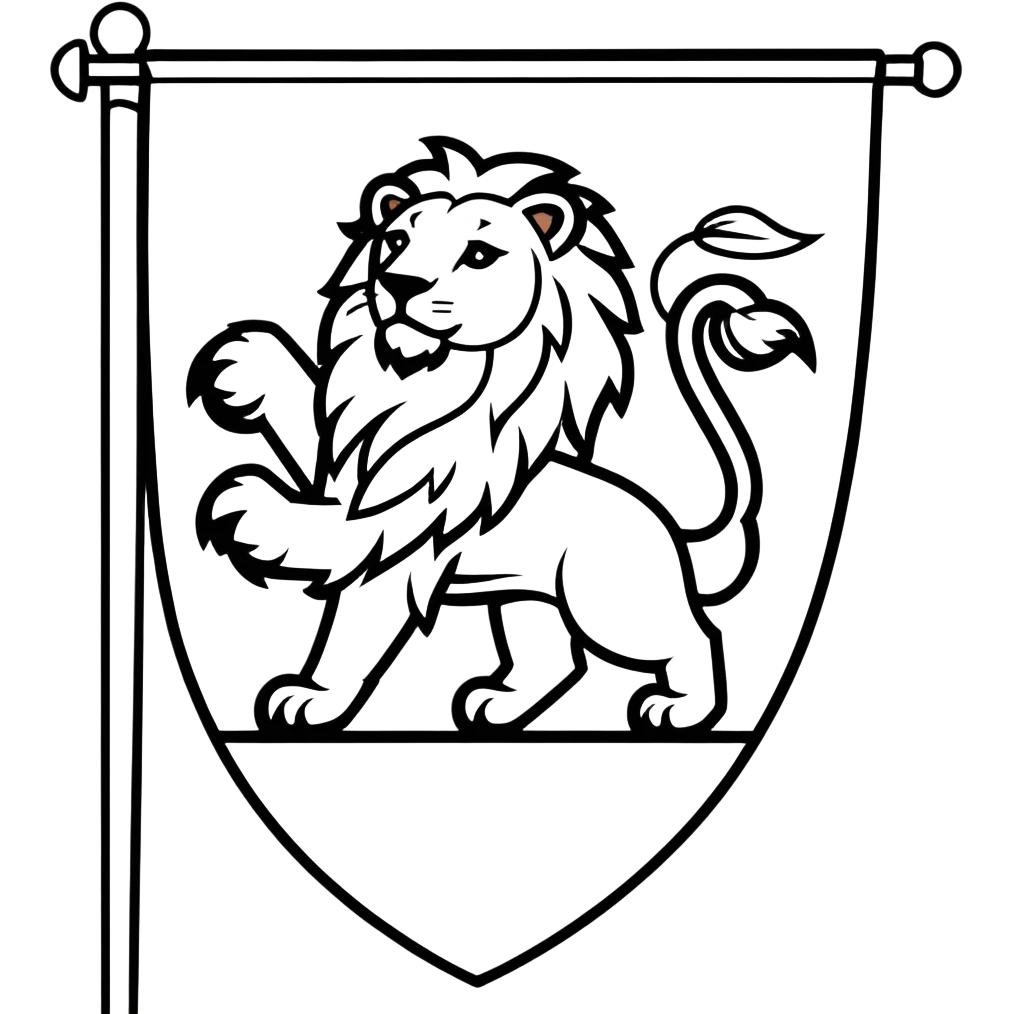 Majestic Lion Medieval Banner heraldry flag emoji